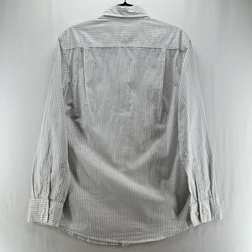 Sonoma Life+Style Shirt Mens S Casual Poplin Button Up Long Sleeve Striped White - Picture 2 of 12
